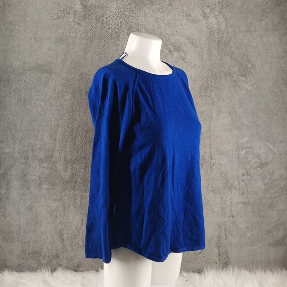 NWT KAREN SCOTT Basic Fall Raglan Sweater Petite MEDIUM Blue 100% Cotton - Picture 5 of 13
